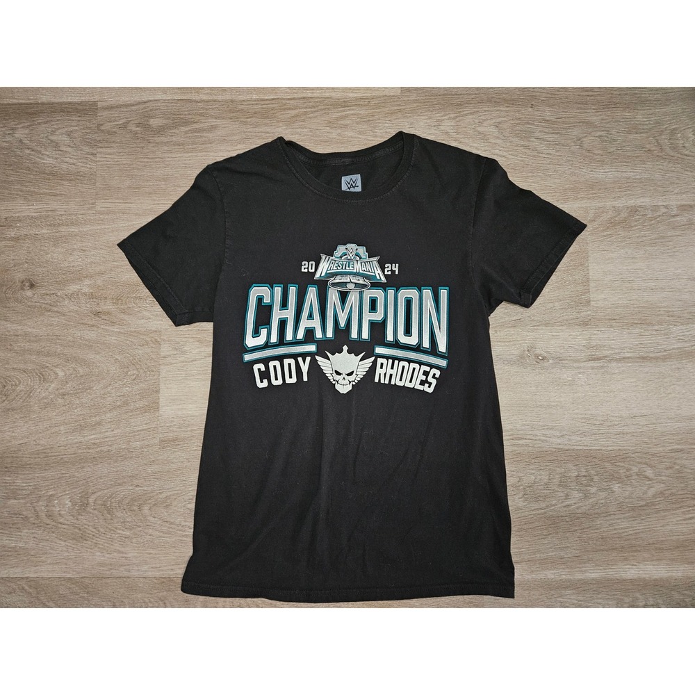 WWE Cody Rhodes WrestleMania 40 Champion T-Shirt Mens Medium Black Wrestling Tee